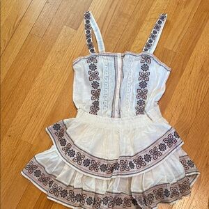 White Embroidered Sleeveless Dress